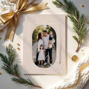 Merry Script Elegant Chic Christmas Bow Arch Photo