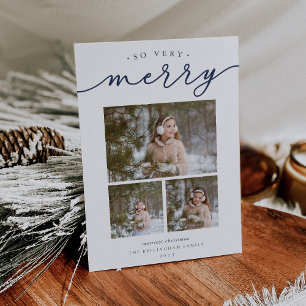 Merry Script   Holiday Photo Collage Card