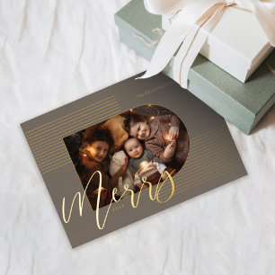 Merry Script Modern Stripes Photo Arch Frame Grey