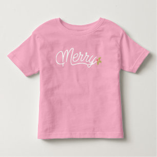 Merry Script Typography Minimalist Christmas  Toddler T-Shirt