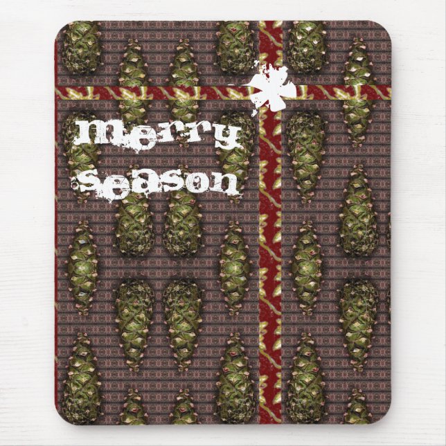 Merry Season Pine Cone Mousemat (Front)