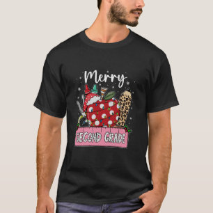 Merry Second Grade Christmas 2nd Grade Xmas Santa T-Shirt