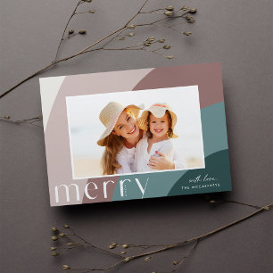 Merry Shades Modern Horizontal Photo Holiday Card