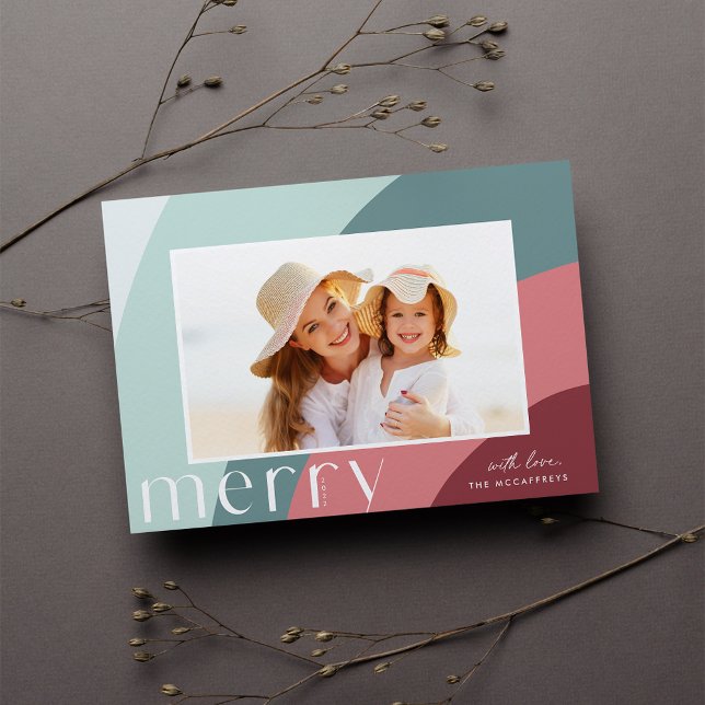 Merry Shades | Modern Horizontal Photo Holiday Card (Creator Uploaded)