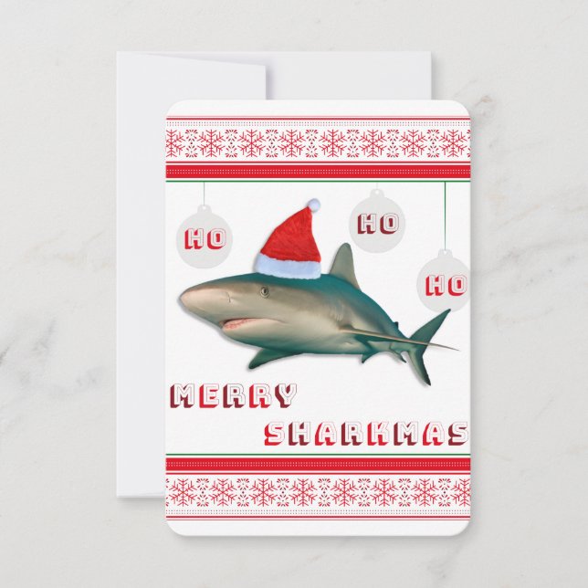 Merry Sharkmas Christmas Shark Card (Front)