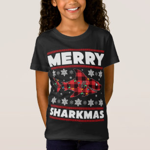 Merry Sharkmas Christmas Shark Lover Funny Xmas Ho T-Shirt