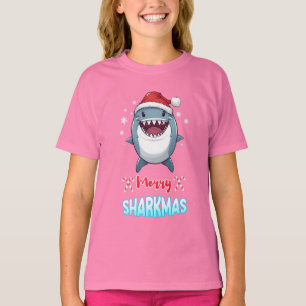 Merry Sharkmas Cute Pet Lover Sea Santa Fish T-Shirt