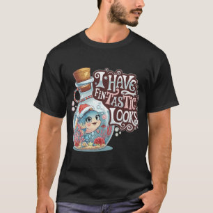 Merry Sharkmas Funny Shark Santa Claus Candy Cane  T-Shirt
