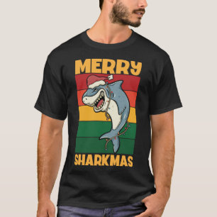 Merry Sharkmas Secret Santa Shark Christmas Lights T-Shirt