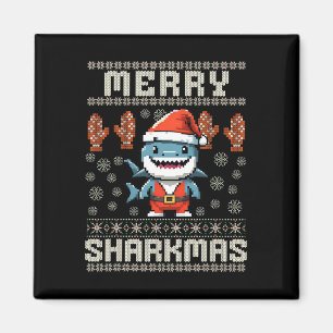 Merry Sharkmas Shark Christmas Ugly Xmas Kids Shar Magnet