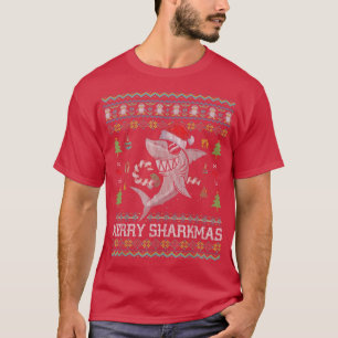 Merry Sharkmas Shark UGLY Christmas Sweater 
