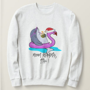 Merry Sharkmas Y'all Shark Gifts Funny Sweatshirt