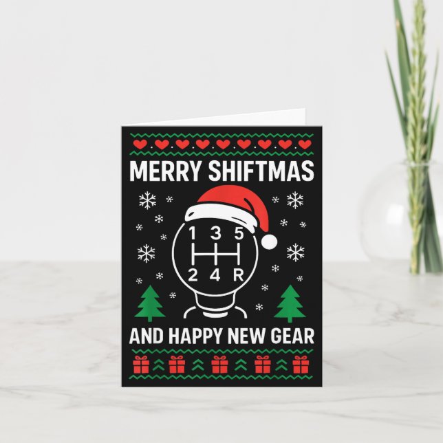 Merry Shiftmas And Happy New Manual Driver Christm Card (Front)