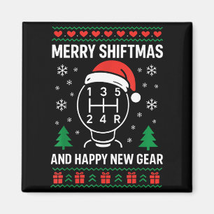 Merry Shiftmas And Happy New Manual Driver Christm Magnet