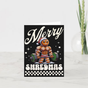 Merry Shredmas Christmas Gym Gingerbread Workout M Card