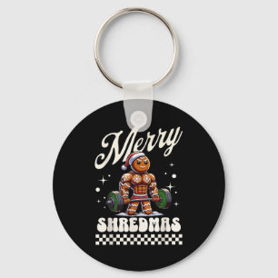 Merry Shredmas Christmas Gym Gingerbread Workout M Key Ring