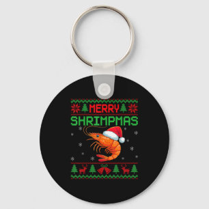 Merry Shrimpmas Funny Shrimp Ugly Christmas Sweate Key Ring