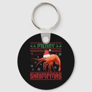 Merry Shrimpmas Funny Shrimp Ugly Christmas Sweate Key Ring