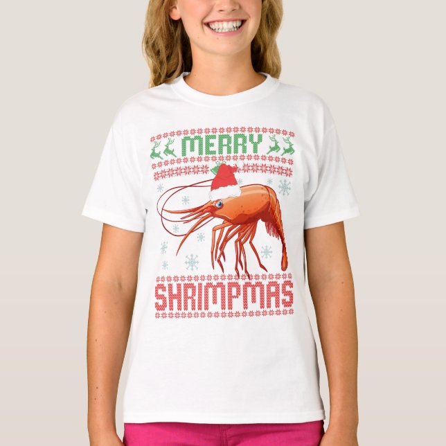 Merry Shrimpmas Funny Ugly Christmas Sweater Gift (Front)