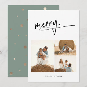Merry Simple Christmas Photo Holiday Card