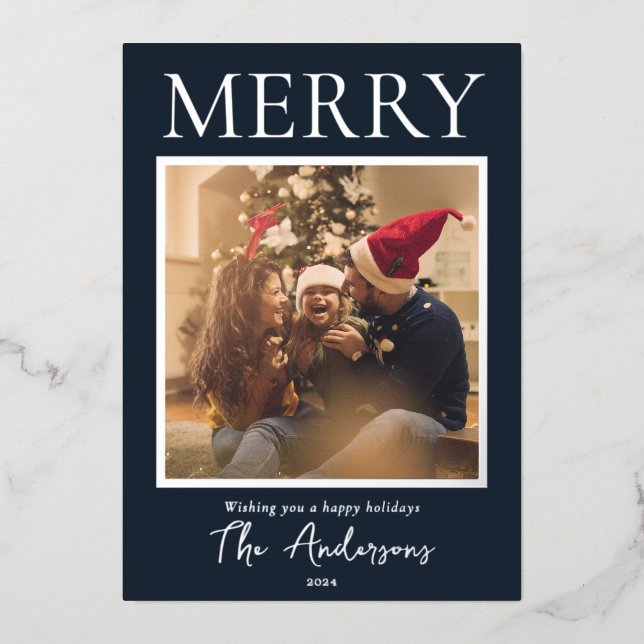 Merry Simple Modern Minimal Photo (Front)