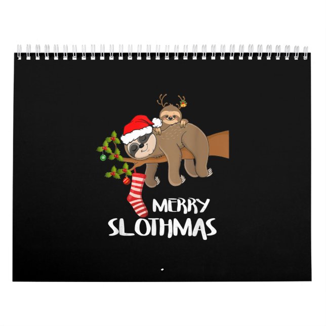 Merry Sloth Santa Hat Lovers Christmas Calendar (Cover)