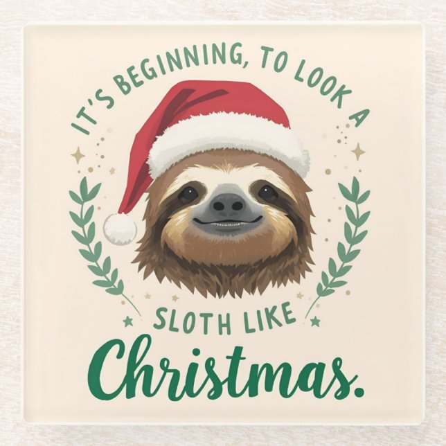Merry Slothmas, Christmas Coaster (Front)