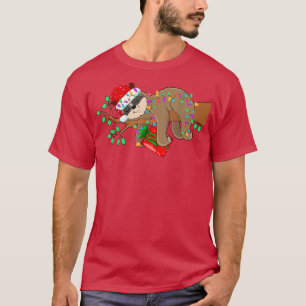 Merry Slothmas Christmas Funny Cute Sloth  T-Shirt