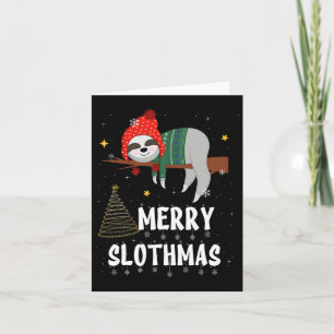Merry Slothmas Christmas Pajama For Sloth Lovers Card