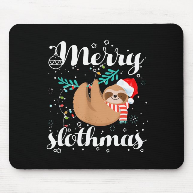 Merry Slothmas Christmas Pajama For Sloth Lovers  Mouse Pad (Front)