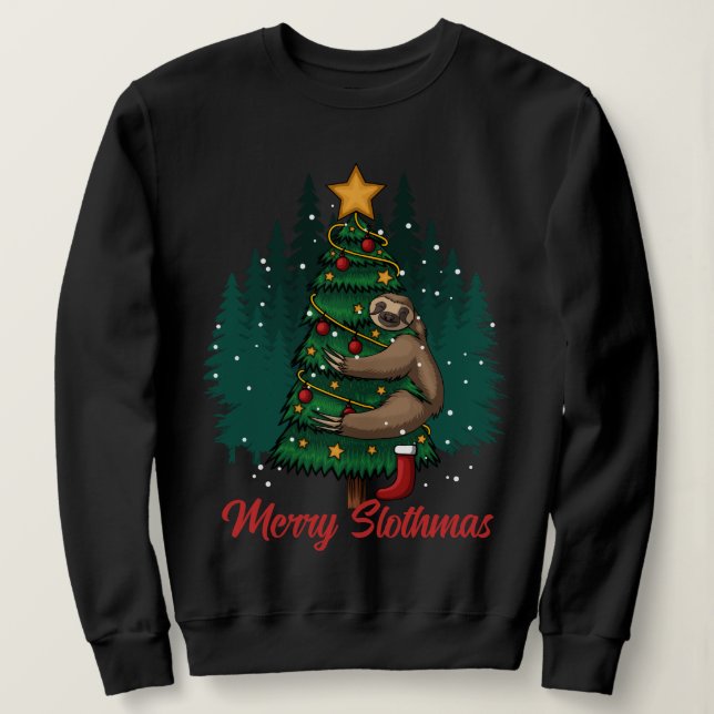 Merry Slothmas - Christmas Sloth Sweatshirt (Design Front)