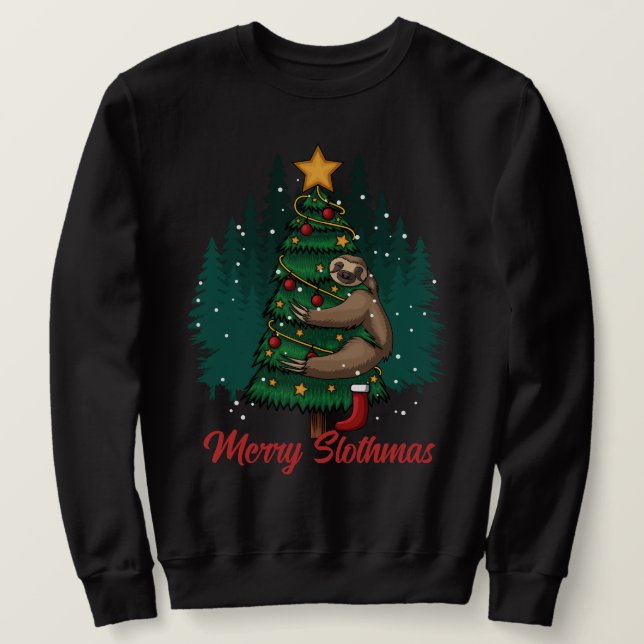 Merry Slothmas - Christmas Sloth Sweatshirt (Design Front)
