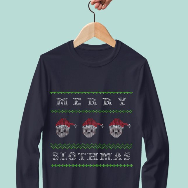 Merry Slothmas Cute Santa Sloth Christmas Holiday T-Shirt (Merry Slothmas from the 3 wise Santa Sloths! A fun and festive sweater to wear this holiday season)