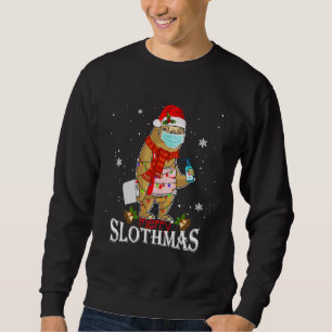 Merry Slothmas Face Mask Funny Sloth Sweatshirt