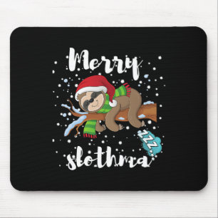 Merry Slothmas  Lazy Sloth Lover Xmas Christmas Fa Mouse Pad