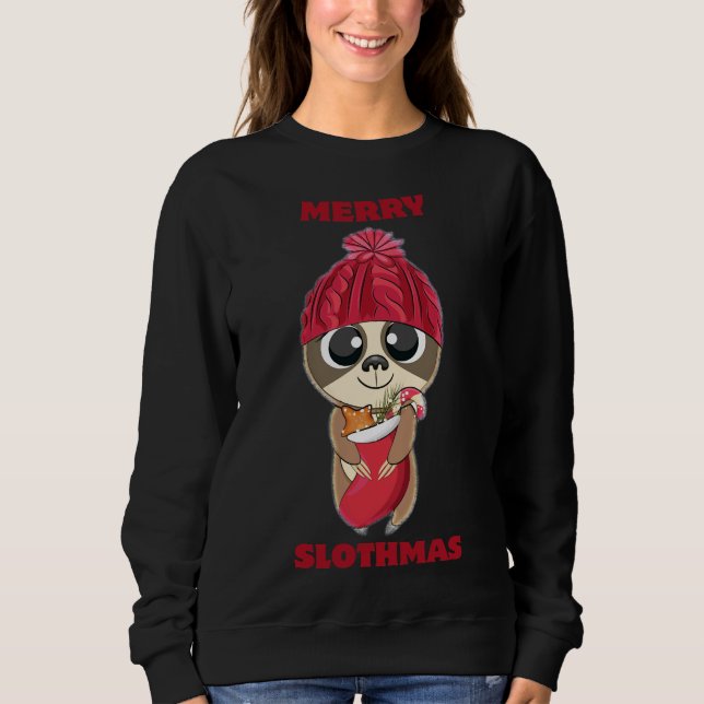 Merry Slothmas Long Sweatshirt (Front)