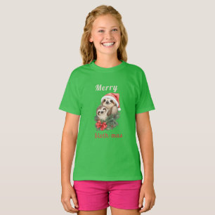 Merry Slothmas Mother and Child Sloth Adorable T-Shirt
