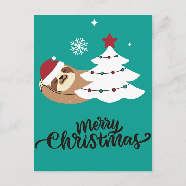 Merry Slothmas Postcard (Front)