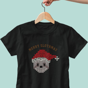 Merry Slothmas Santa Sloth Cute Christmas Holiday T-Shirt