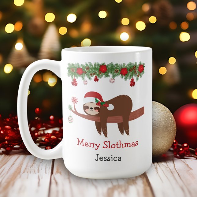 Merry Slothmas Sloth Christmas Mug (Creator Uploaded)