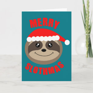 Merry Slothmas Sloth Xmas Christmas Card