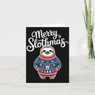 Merry Slothmas Sweater Funny Sloth Christmas Pajam Card