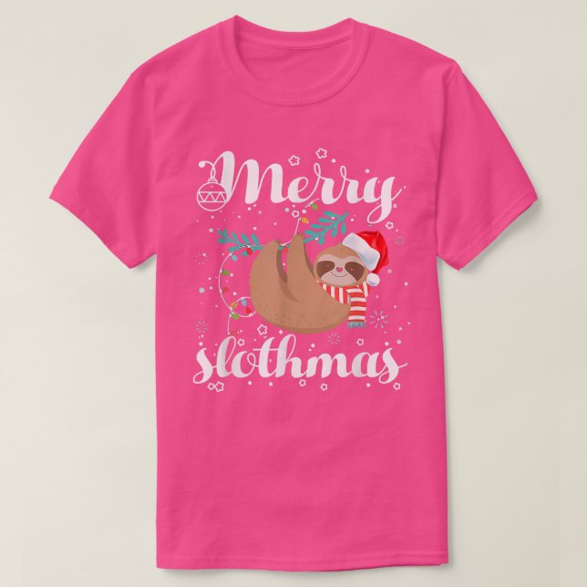 Merry Slothmas T  Christmas Pajama for Sloth Lover T-Shirt (Design Front)