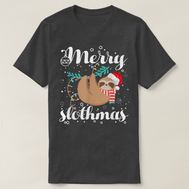 Merry Slothmas T  Christmas Pajama for Sloth Lover T-Shirt (Design Front)