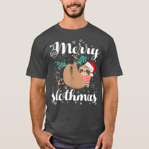 Merry Slothmas T Christmas Pajama for Sloth Lover T-Shirt