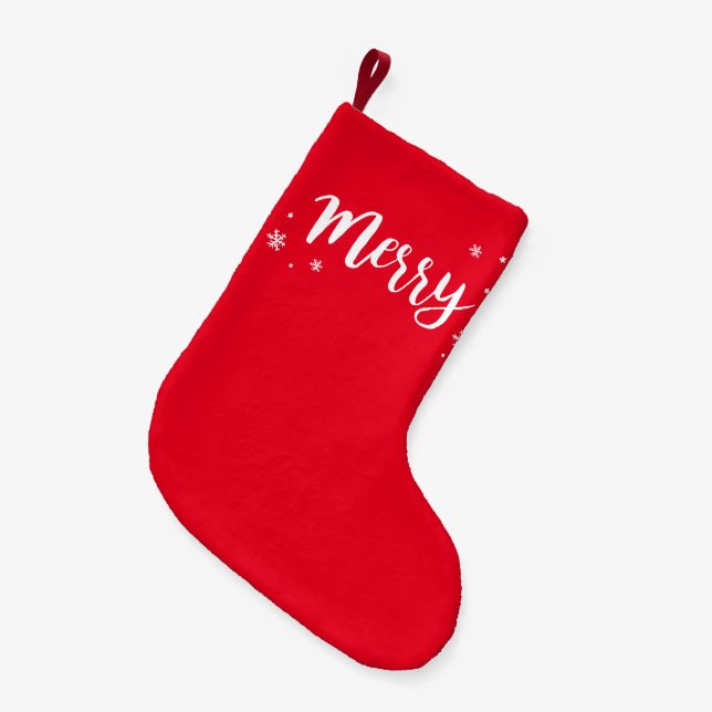 Merry Small Christmas Stocking (Front (Hanging))
