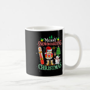 Merry Snowboarding Christmas Santa Hat Costume Sno Coffee Mug