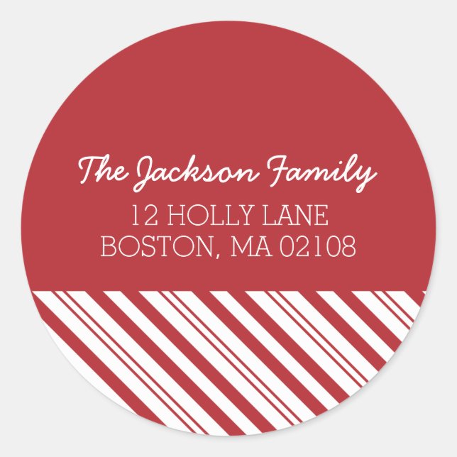 Merry Snowfall Collection Classic Round Sticker (Front)