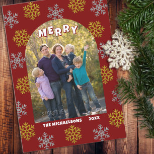 Merry Snowflakes Christmas Holiday Card
