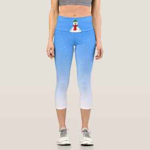 Merry Snowman Capri Leggings